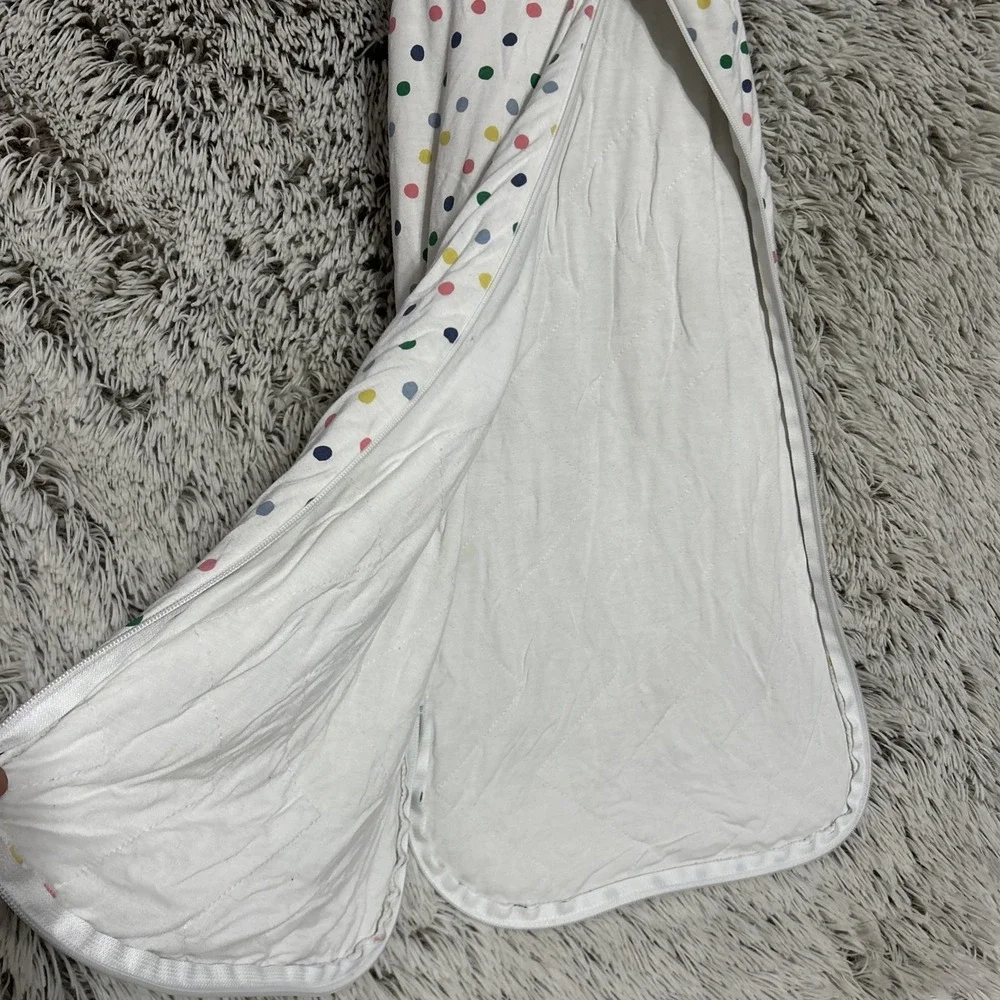 Kyte Baby Sleep Sack Small Rainbow Polka Dot White Bamboo‎ 1.0 Tog Unisex EUC